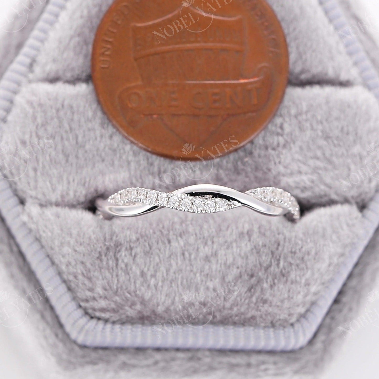 
                  
                    Twist Moissanite Wedding Band White Gold
                  
                