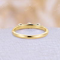 Diamond &Akoya Pearl Straight Band Yellow Gold Matching