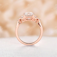 Vintage Princess Moissanite Engagement Ring Rose Gold