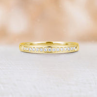 Channel Set Natural Diamond Straight Wedding Band White Gold