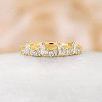 Baguette Lab Diamond Art Deco Crown Ring