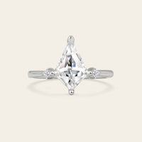 Kite Cut Moissanite Art Deco Bridal Sets Engagement Ring 2pcs