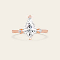 Kite Cut Moissanite Art Deco Bridal Sets Engagement Ring 2pcs