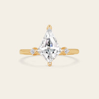 Kite Cut Moissanite Art Deco Bridal Sets Engagement Ring 2pcs