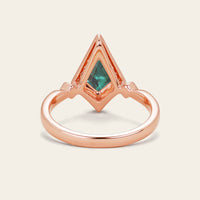 Kite Cut Lab Green Emerald Art Deco Engagement Ring Sets 2pcs