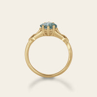 Kite Shape Moss Agate Vintage Rose Gold Engagement Ring