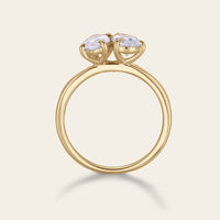 Marquise & Pear Cut Moissanite Toi et Moi Engagement Ring Two Gemstone