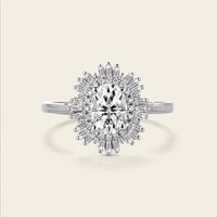 Art deco Oval Moissanite Engagement Ring Rose Gold