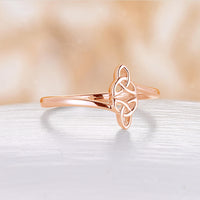 Plain Celtic Kont Engagement Ring Rose Gold Meaning Band