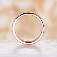 Nature Engrave Foral Rose Gold Band Moissanite Straight Band