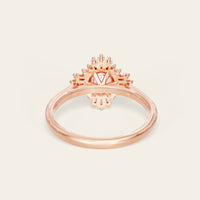 Art Deco Round Orange Pink Morganite Ballerina Engagement Ring