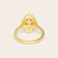 Oval Lab Grown Diamond Starburst Art Deco Halo Engagement Ring-Nobel Yates