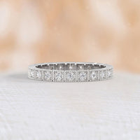 Milgrain Square Art Deco Lab Diamond Eternity Band