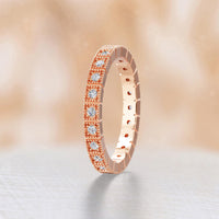 Milgrain Square Art Deco Lab Diamond Eternity Band