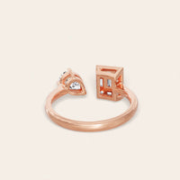 Open Lab-Grown Diamond Pear and Baguette Accents Ring-Nobel Yates