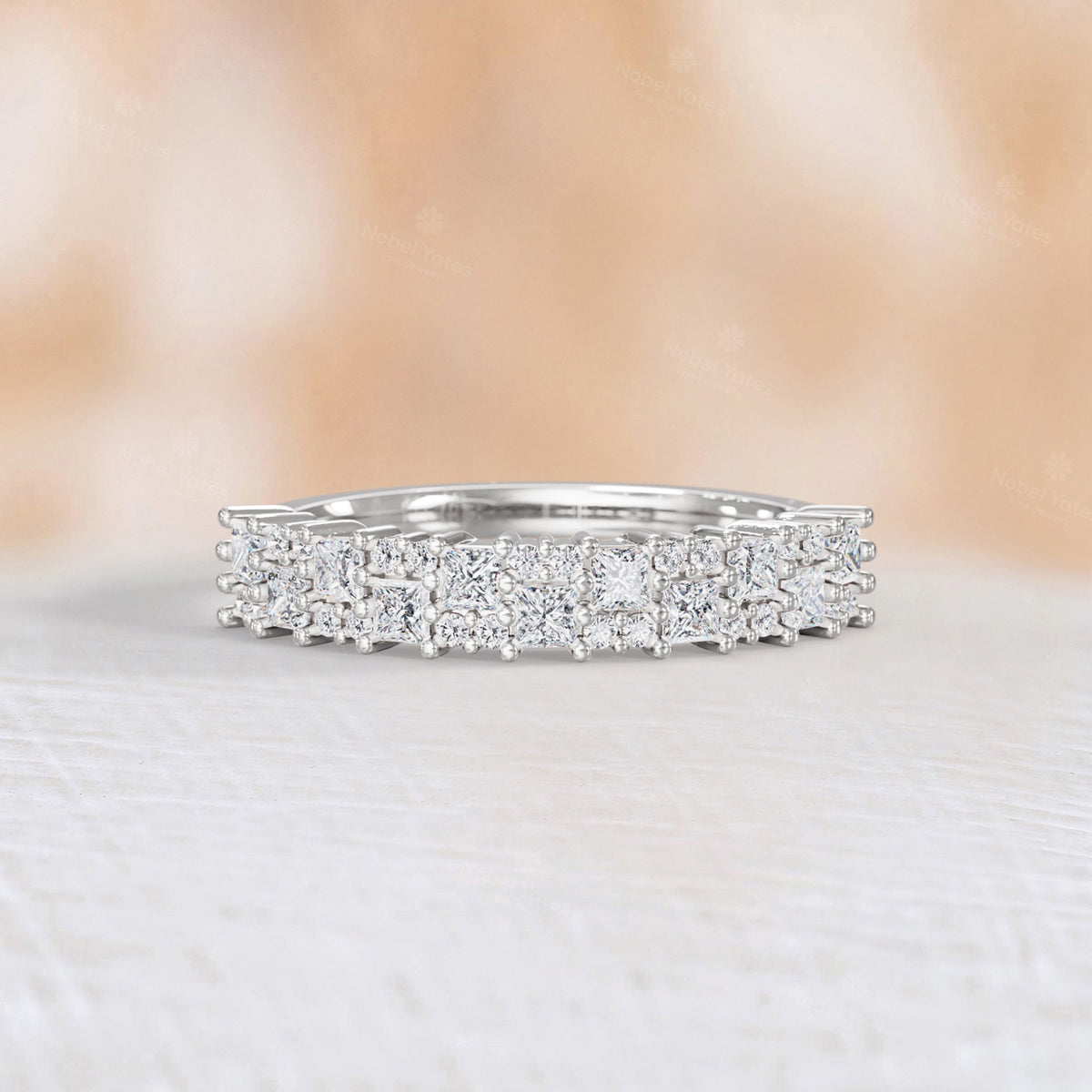 Mosaic Lab Diamond Square Eternity Art Deco Band