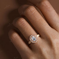 Oval Lab Grown Diamond Mosaic Design Art Deco Engagement Ring