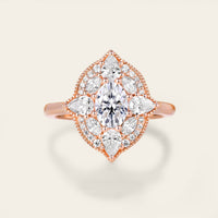 Oval Art Deco Lab Diamond Mosaic Ring
