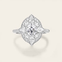 Oval Art Deco Lab Diamond Mosaic Ring