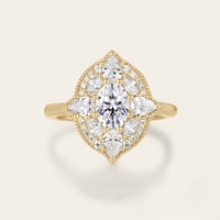 Oval Art Deco Lab Diamond Mosaic Ring
