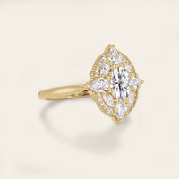 Oval Art Deco Lab Diamond Mosaic Ring