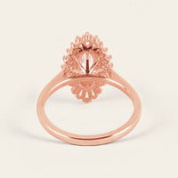 Art Deco Marquise Pink Morganite Star Burst Engagement Ring