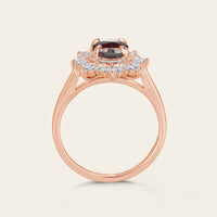 Art Deco Lab Alexandrite Oval Cut Rose Gold Engagement Ring