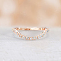 Pave Lab Diamond Chevron Stacking Wedding Band