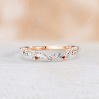 Marquise Lab Diamond Curved Stacking Band