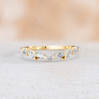 Marquise Lab Diamond Curved Stacking Band