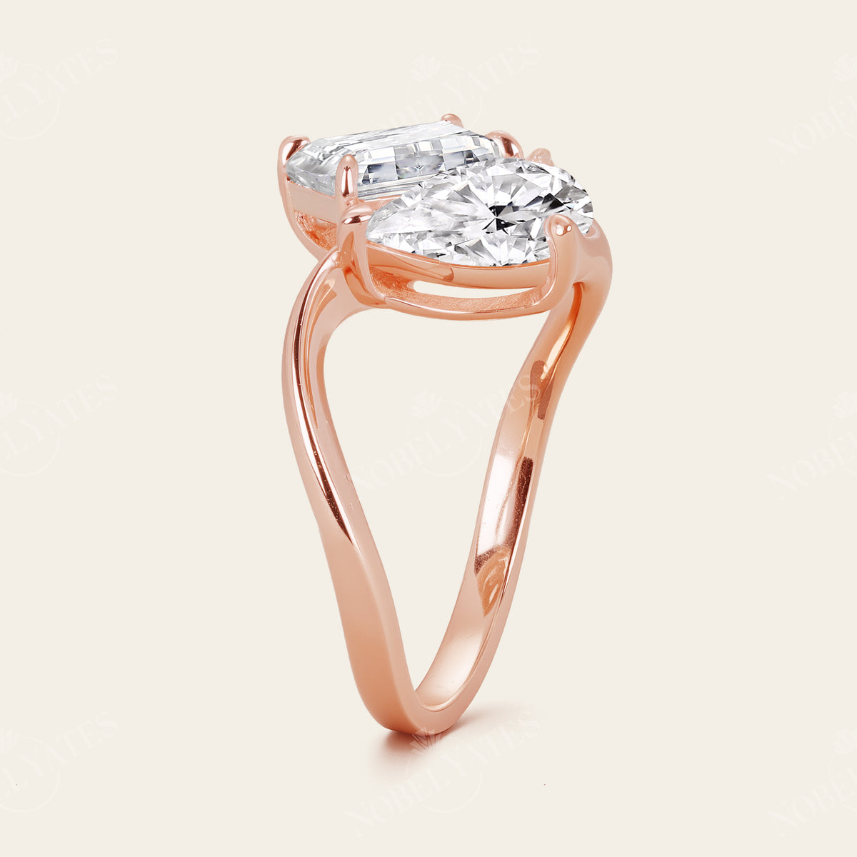 Toi et Moi IGI Lab-Grown Diamond Bypass Engagement Ring