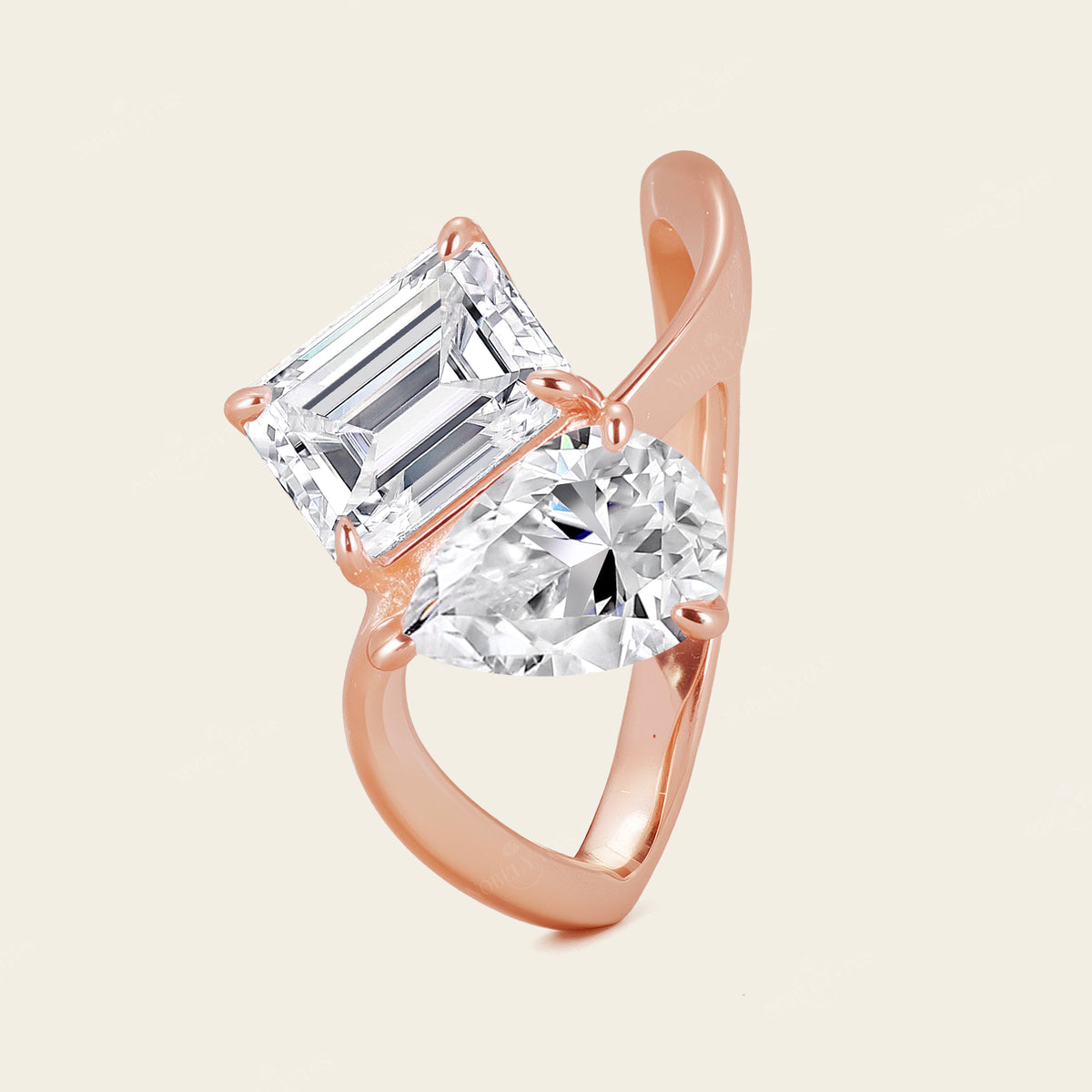 Toi et Moi IGI Lab-Grown Diamond Bypass Engagement Ring