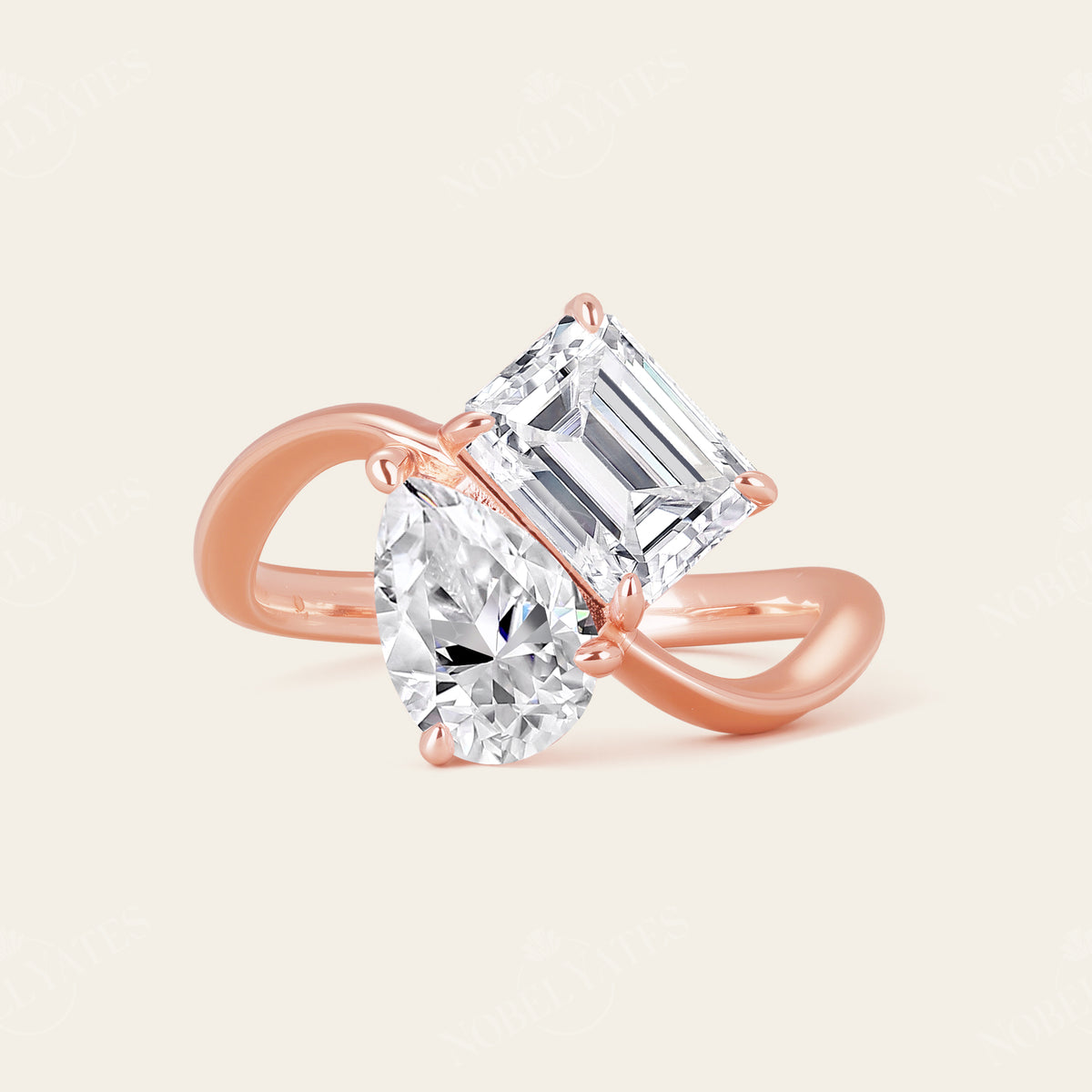 Toi et Moi IGI Lab-Grown Diamond Bypass Engagement Ring