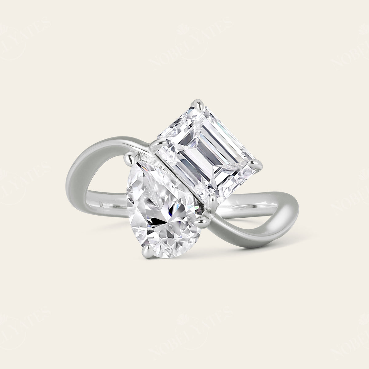 Toi et Moi IGI Lab-Grown Diamond Bypass Engagement Ring