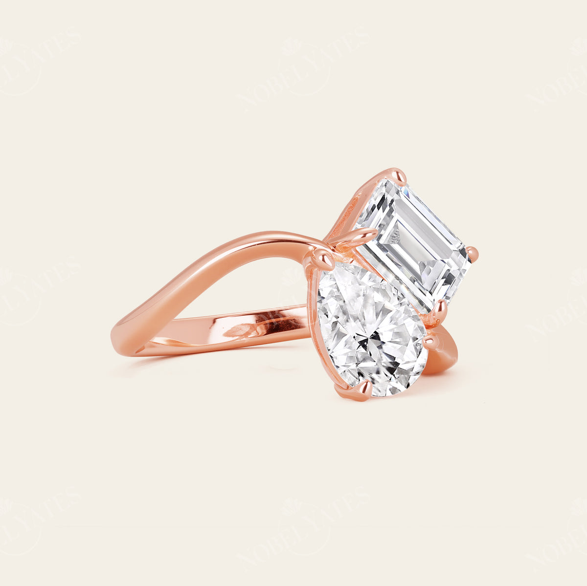 Toi et Moi IGI Lab-Grown Diamond Bypass Engagement Ring