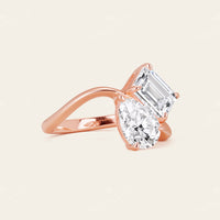 Toi et Moi IGI Lab-Grown Diamond Bypass Engagement Ring