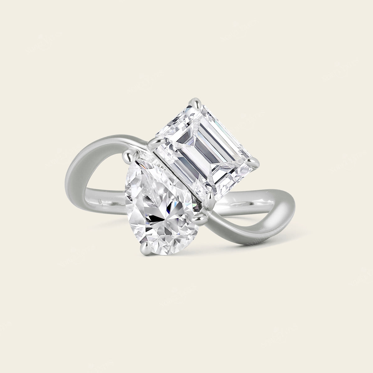 Toi et Moi IGI Lab-Grown Diamond Bypass Engagement Ring