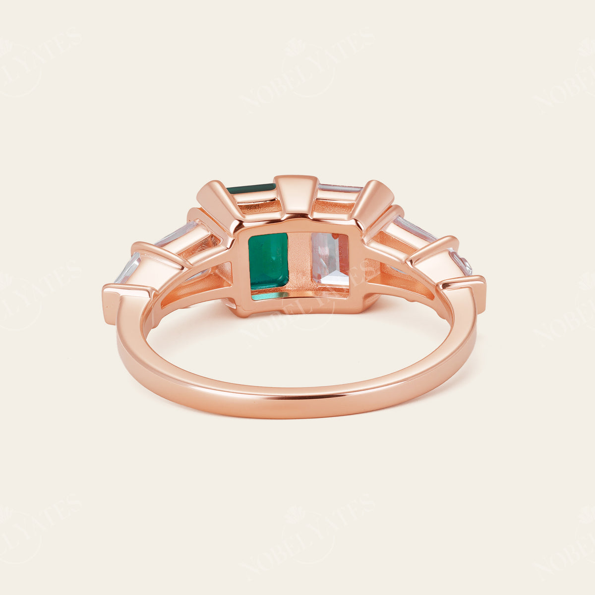 Art Deco Lab Emerald & IGI Lab Grown Diamond Engagement Ring