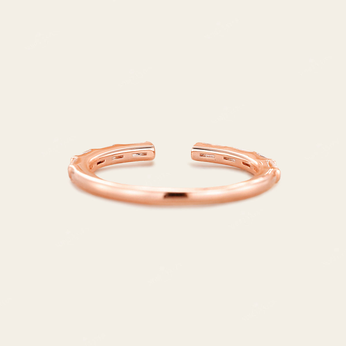 Baguette Lab Diamond Open Wedding Band 5