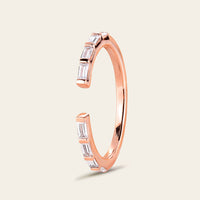 Baguette Lab Diamond Open Wedding Band 3