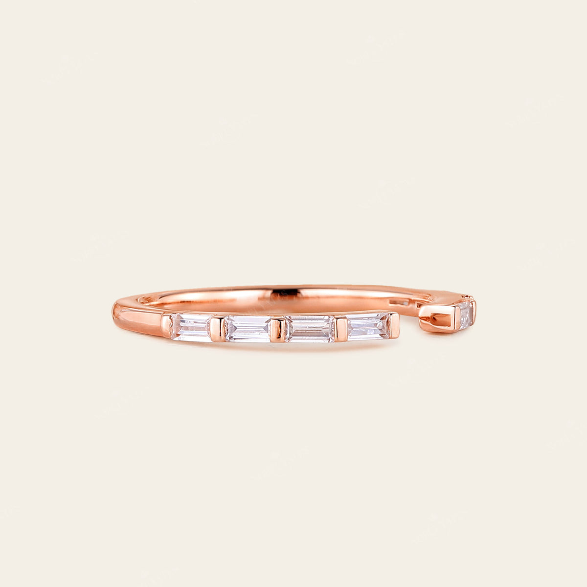 Baguette Lab Diamond Open Wedding Band 1