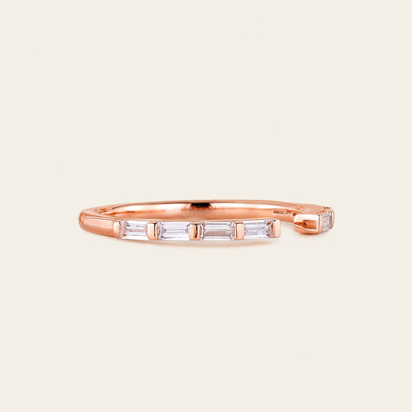Baguette Lab Diamond Open Wedding Band 1