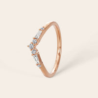 Round & Tapered Baguette Lab Grown Diamond Curved Wedding Band-Nobel Yates