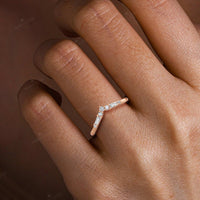 Round & Tapered Baguette Lab Grown Diamond Curved Wedding Band-Nobel Yates