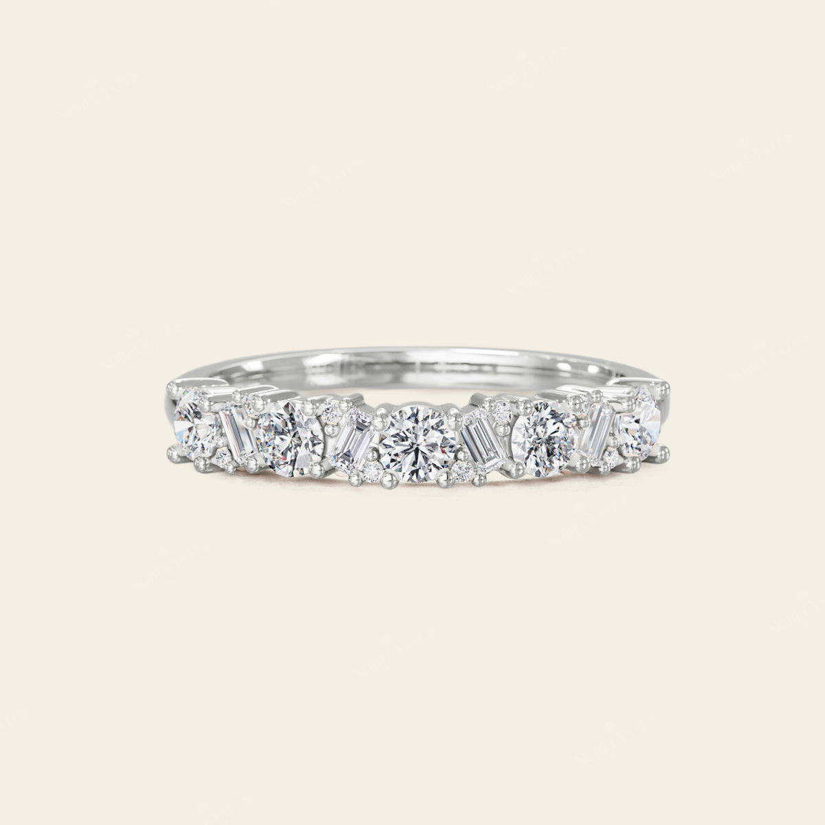 Lab Diamond Art Deco Round & Marquise Cluster Ring