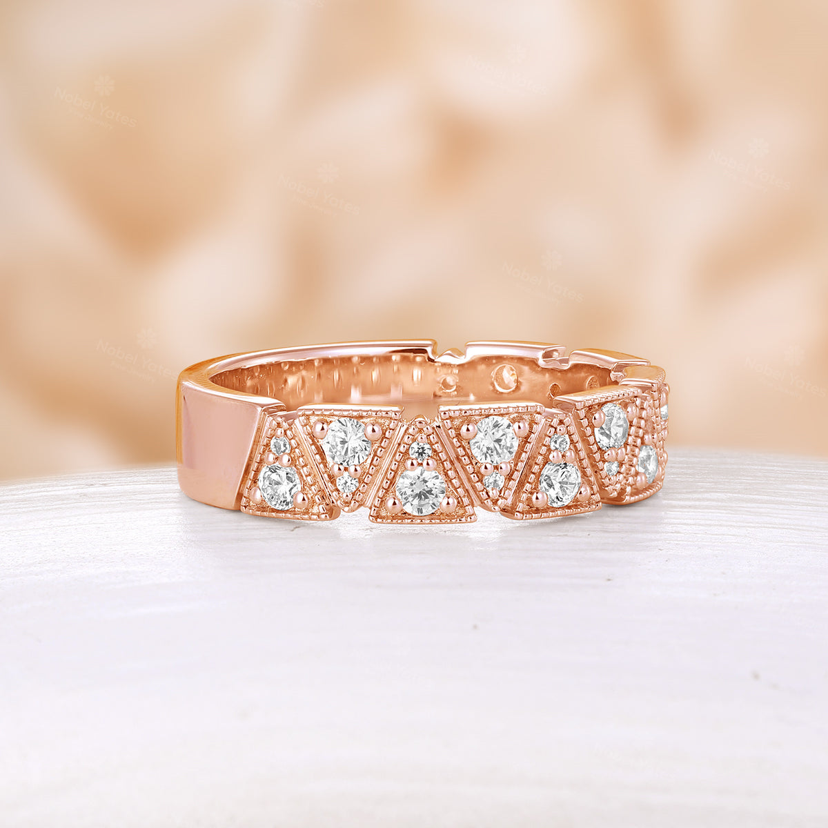 Geometric Triangle Lab Diamond Art Deco Mosaic Band