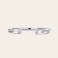 Tapered Baguette Lab Diamond Open Wedding Band