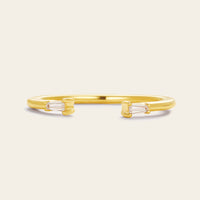 Tapered Baguette Lab Diamond Open Wedding Band