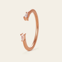 Tapered Baguette Lab Diamond Open Wedding Band