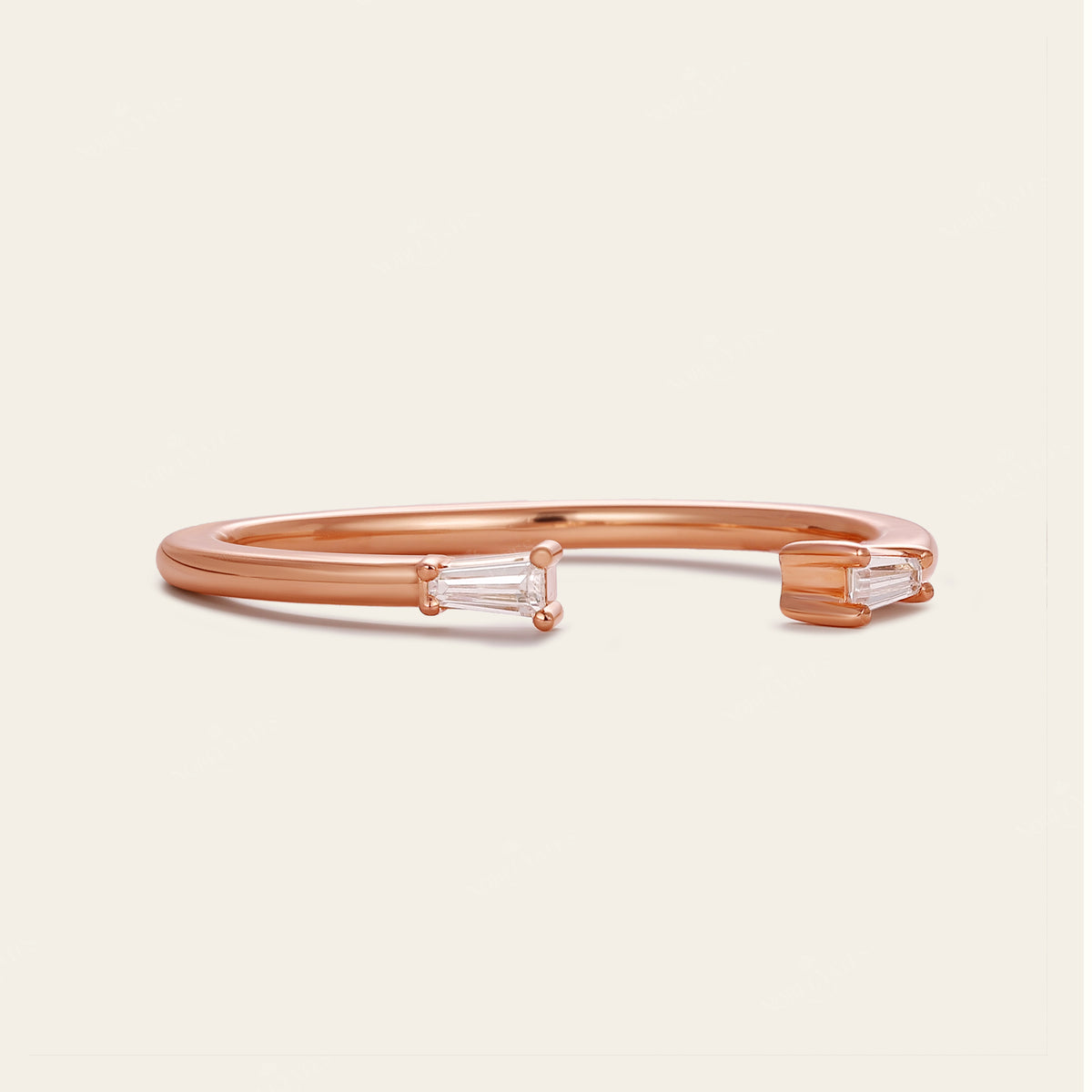 Tapered Baguette Lab Diamond Open Wedding Band